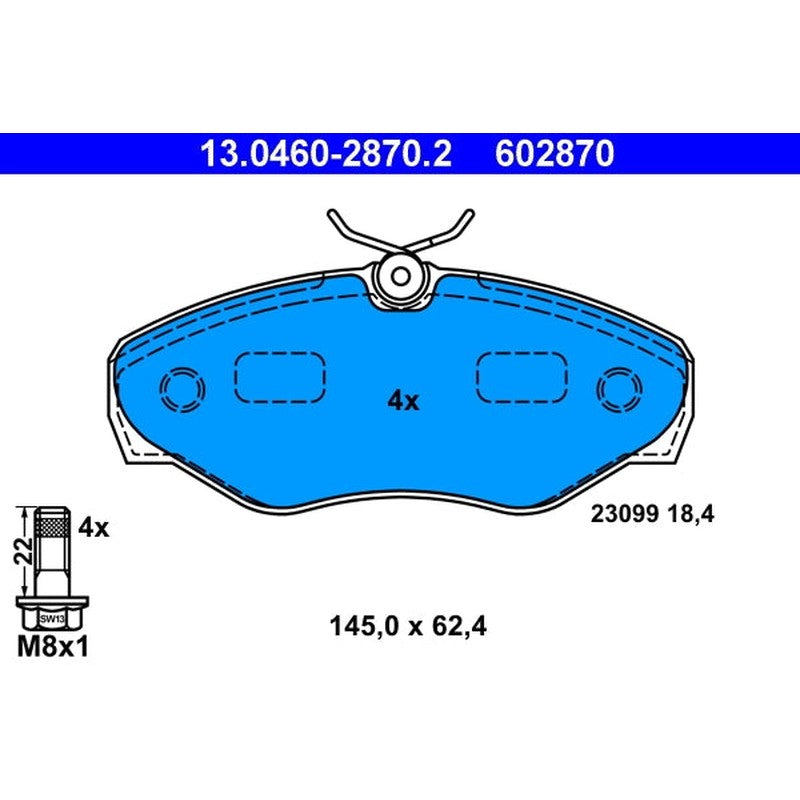 Set placute frana ATE 13.0460-2870.2