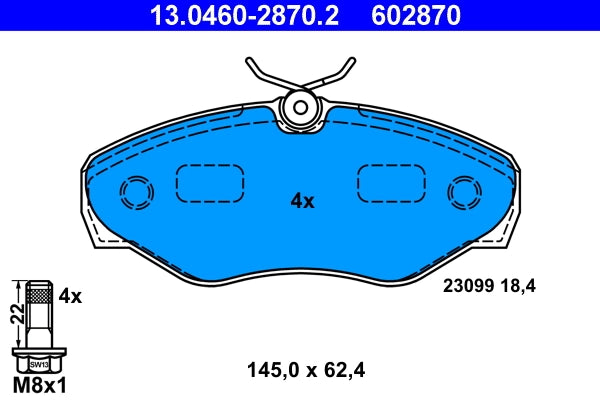 Set placute frana ATE 13.0460-2870.2