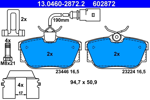 Set placute frana ATE 13.0460-2872.2