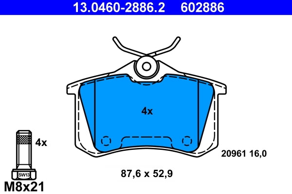 Set placute frana ATE 13.0460-2886.2