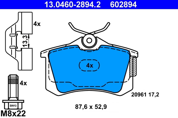 Set placute frana ATE 13.0460-2894.2