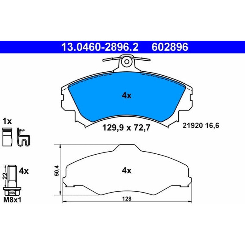 Set placute frana ATE 13.0460-2896.2