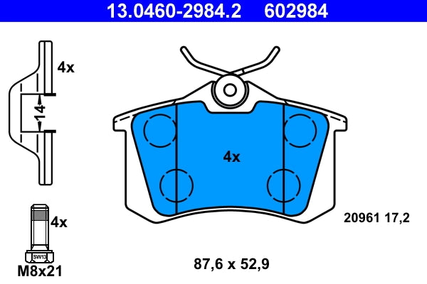 Set placute frana ATE 13.0460-2984.2