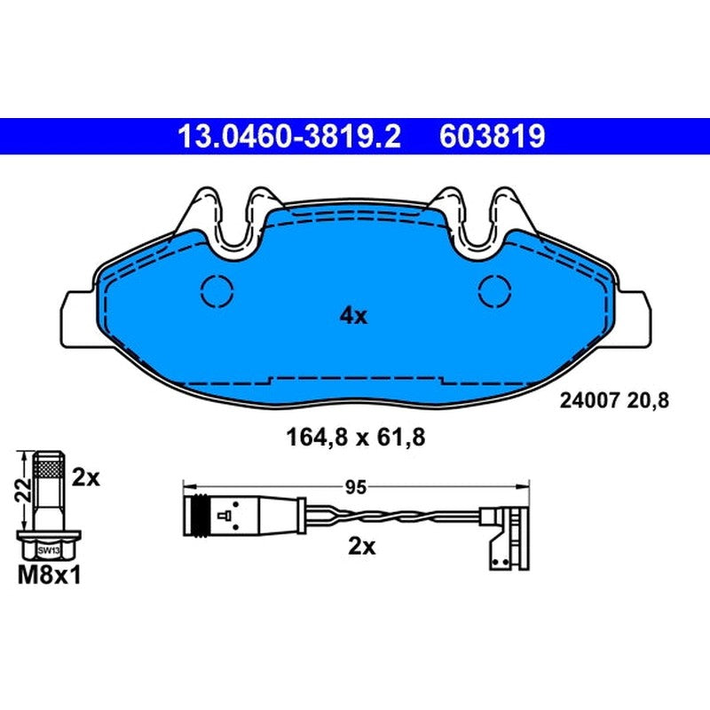set placute frana,frana disc 13.0460-3819.2 ATE