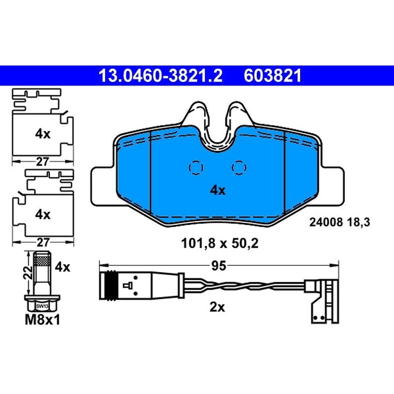 set placute frana,frana disc 13.0460-3821.2 ATE