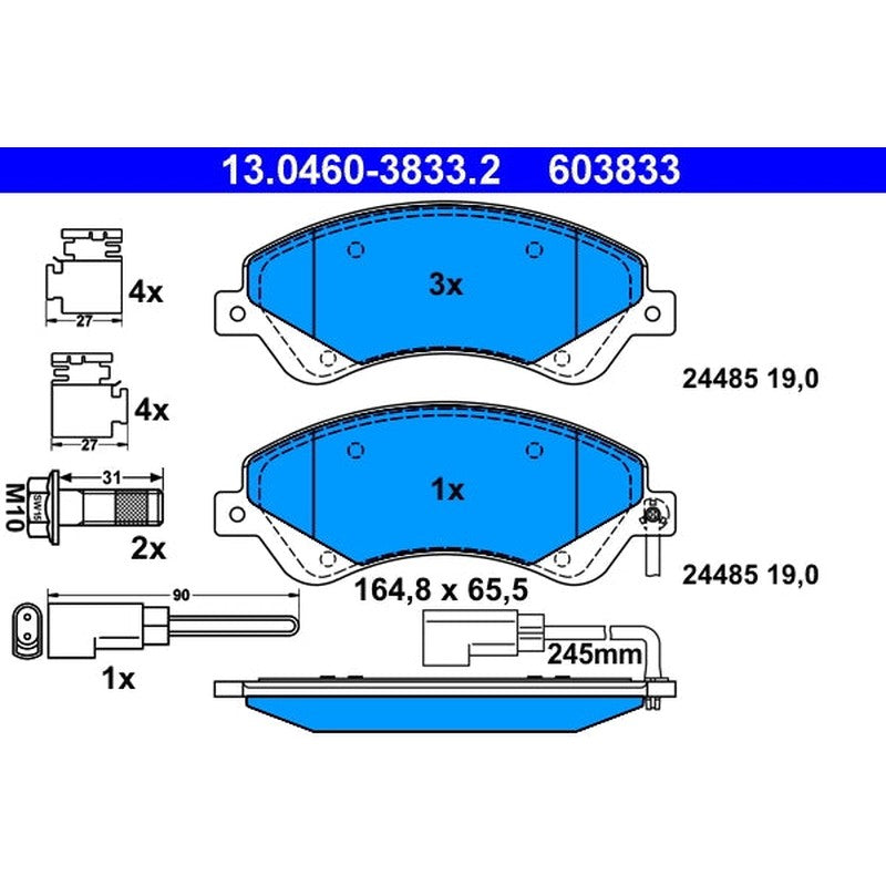 set placute frana,frana disc 13.0460-3833.2 ATE