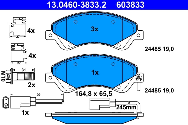 Set placute frana ATE 13.0460-3833.2