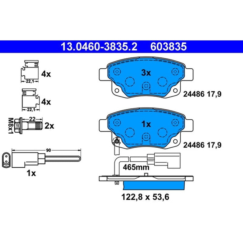 set placute frana,frana disc 13.0460-3835.2 ATE