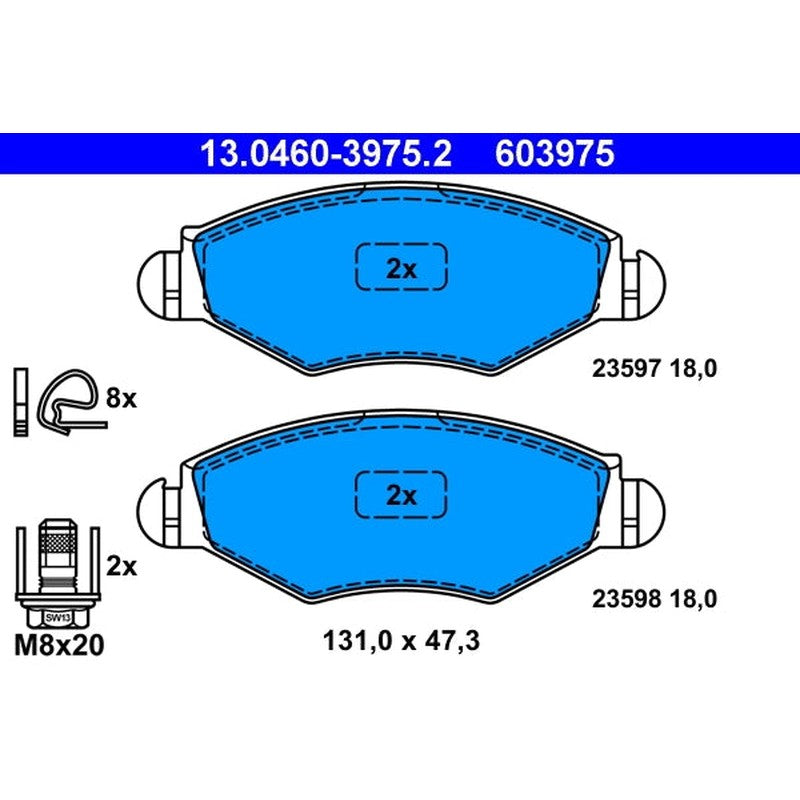 set placute frana,frana disc 13.0460-3975.2 ATE