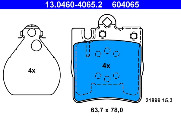 Set placute frana ATE 13.0460-4065.2