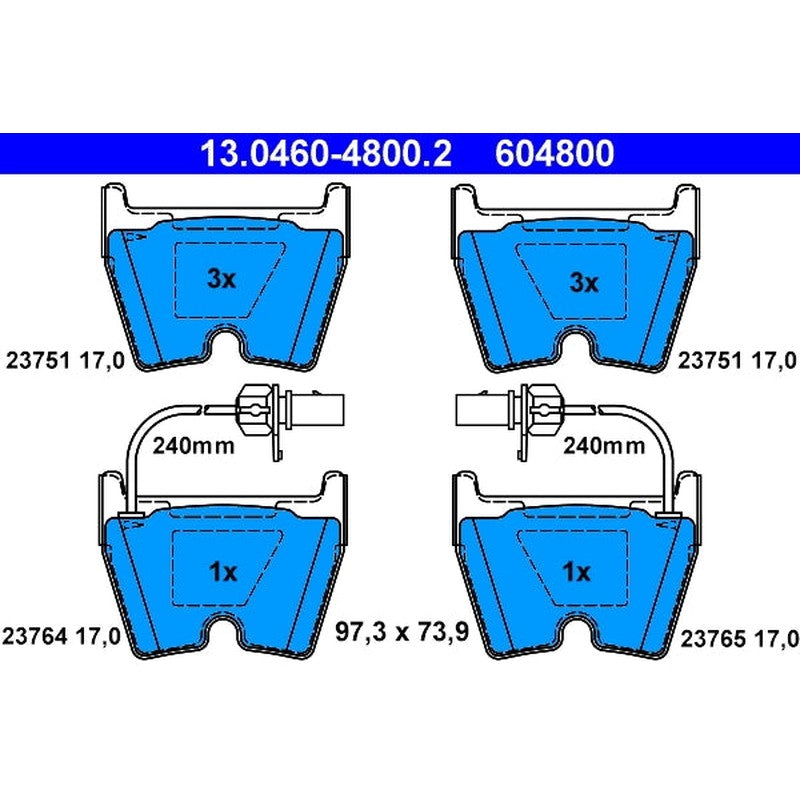 set placute frana,frana disc 13.0460-4800.2 ATE