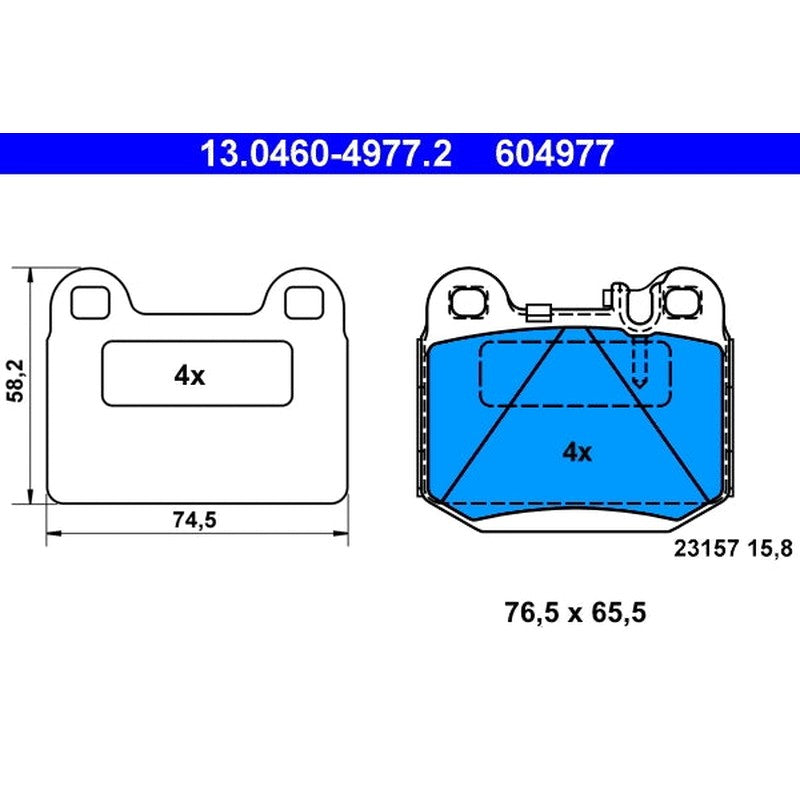 set placute frana,frana disc 13.0460-4977.2 ATE