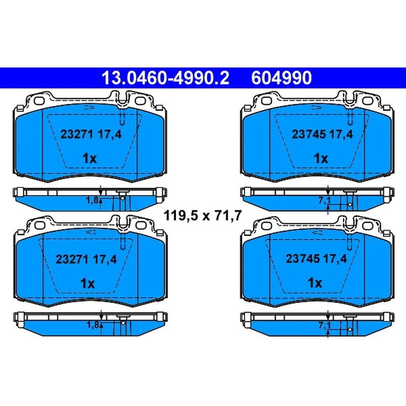 set placute frana,frana disc 13.0460-4990.2 ATE
