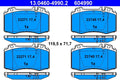 Set placute frana ATE 13.0460-4990.2