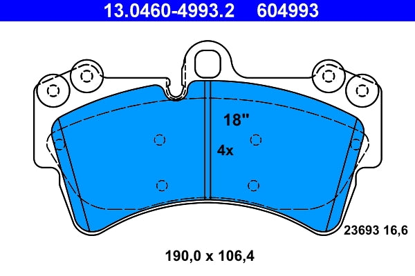 Set placute frana ATE 13.0460-4993.2