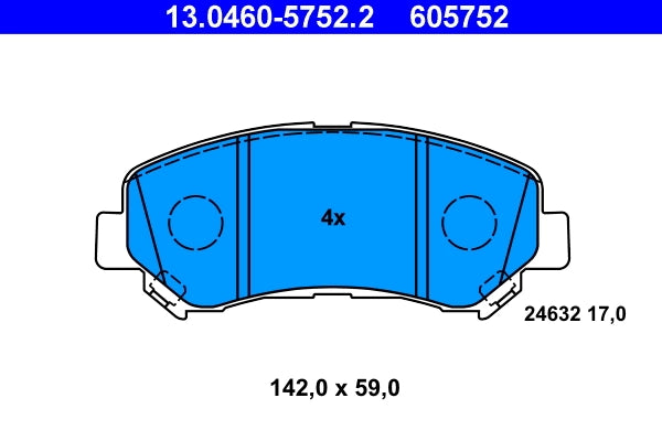 Set placute frana ATE 13.0460-5752.2