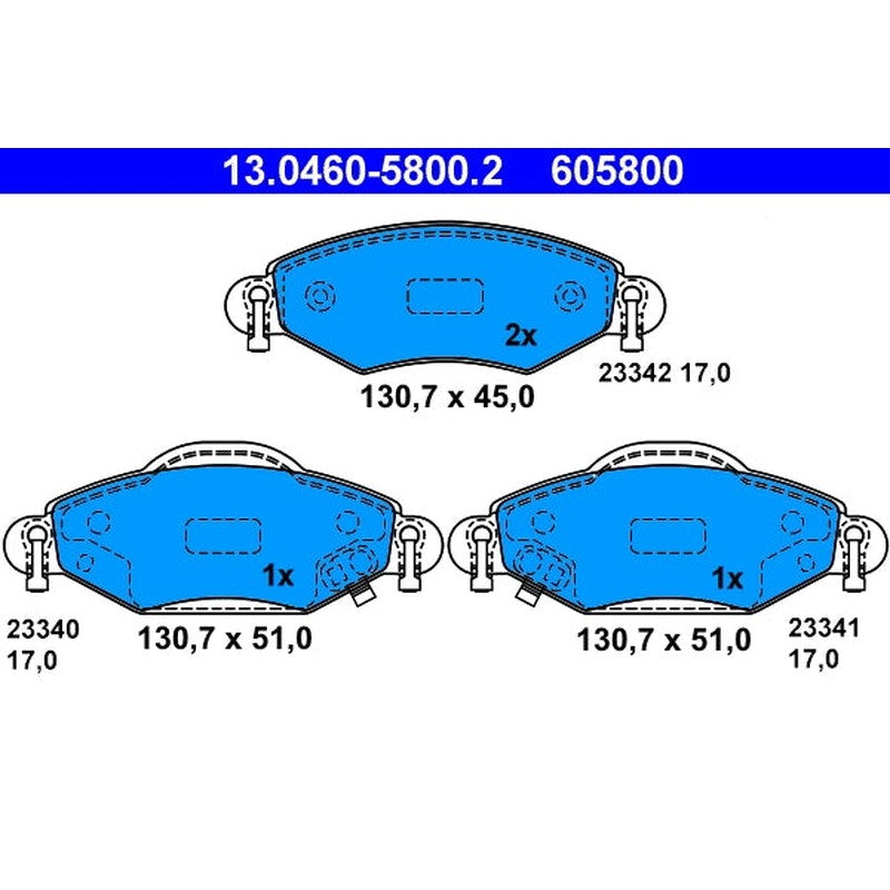 set placute frana,frana disc 13.0460-5800.2 ATE