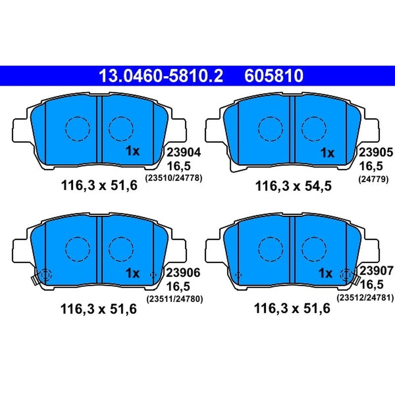 set placute frana,frana disc 13.0460-5810.2 ATE