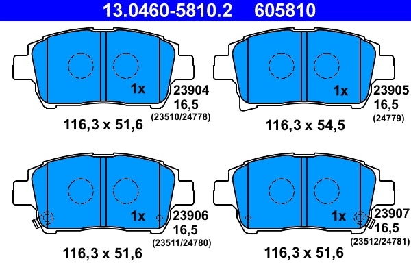 Set placute frana ATE 13.0460-5810.2
