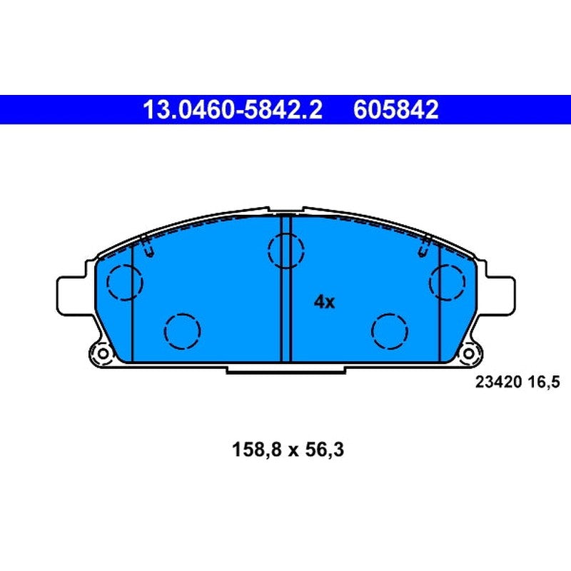 set placute frana,frana disc 13.0460-5842.2 ATE