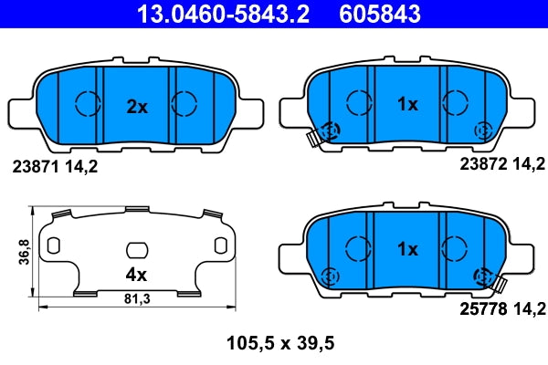 Set placute frana ATE 13.0460-5843.2