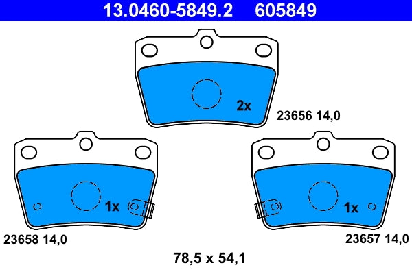 Set placute frana ATE 13.0460-5849.2