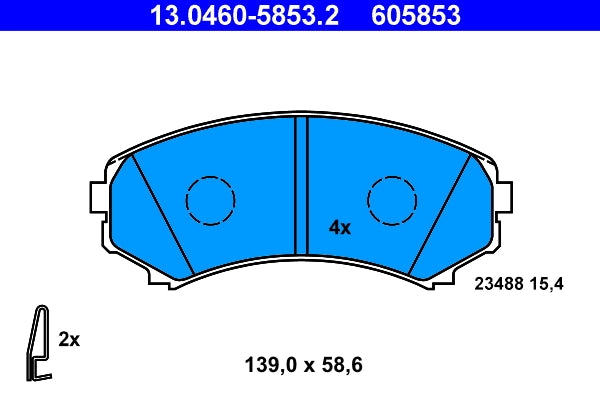 Set placute frana ATE 13.0460-5853.2