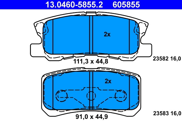 Set placute frana ATE 13.0460-5855.2