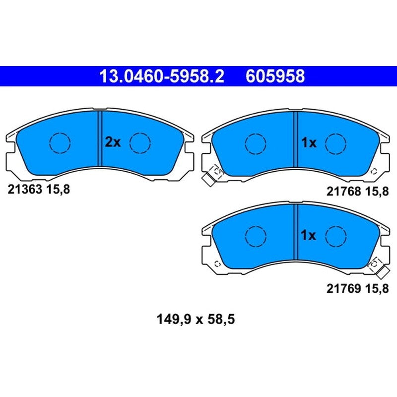 set placute frana,frana disc 13.0460-5958.2 ATE