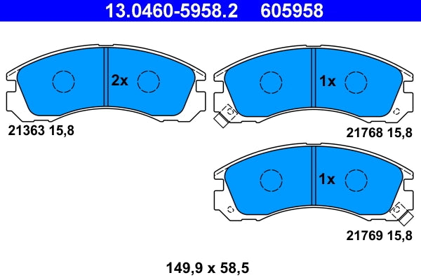Set placute frana ATE 13.0460-5958.2