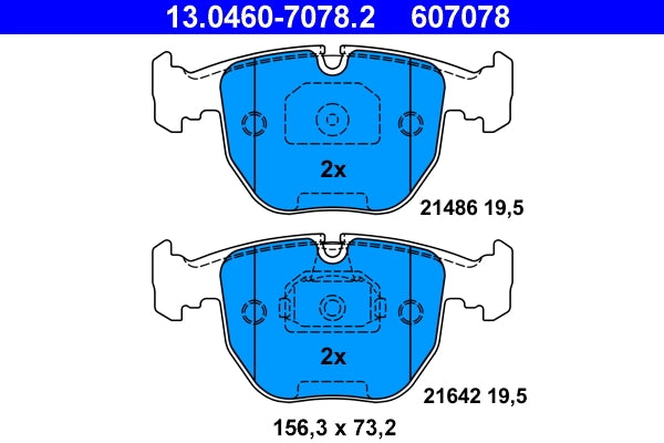 Set placute frana ATE 13.0460-7078.2