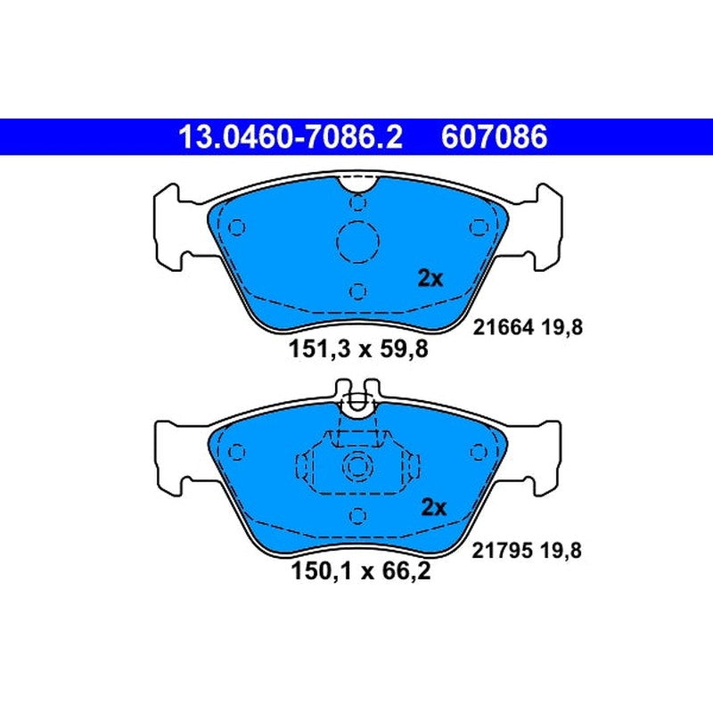 set placute frana,frana disc 13.0460-7086.2 ATE