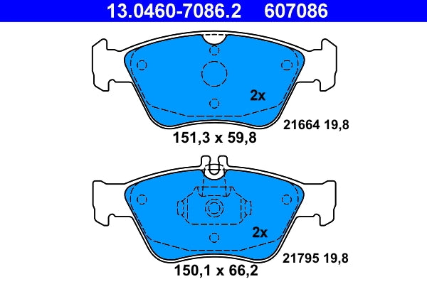 Set placute frana ATE 13.0460-7086.2