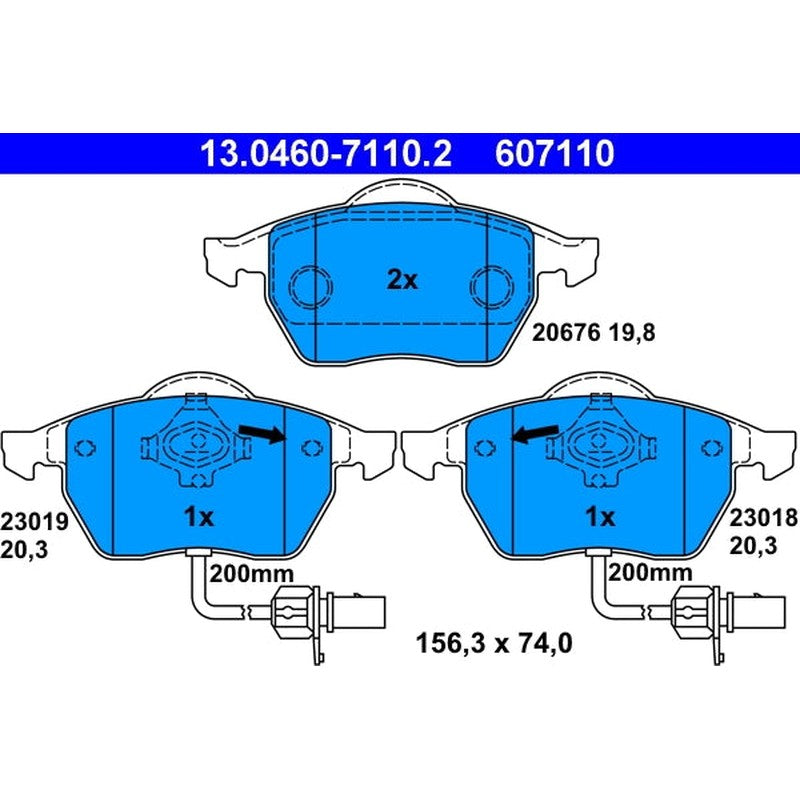 set placute frana,frana disc 13.0460-7110.2 ATE
