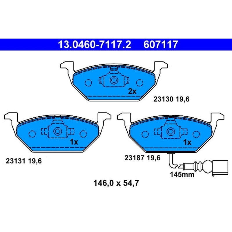 set placute frana,frana disc 13.0460-7117.2 ATE