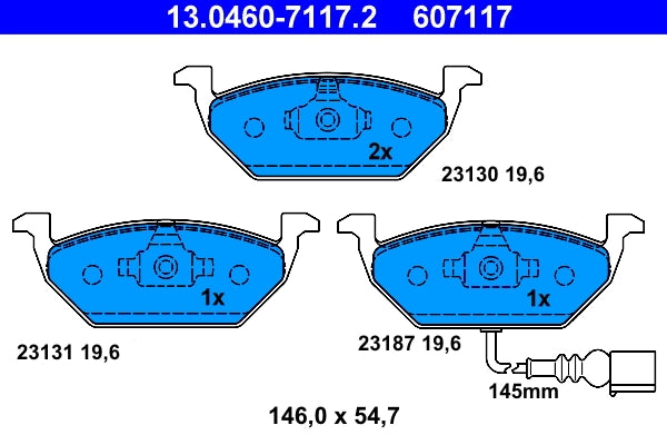 Set placute frana ATE 13.0460-7117.2