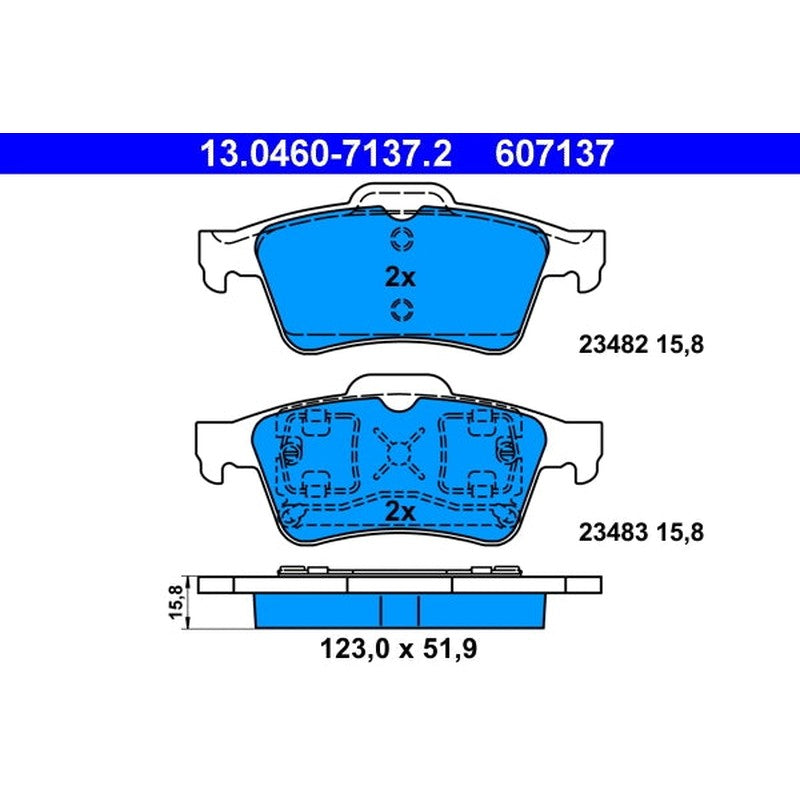 set placute frana,frana disc 13.0460-7137.2 ATE