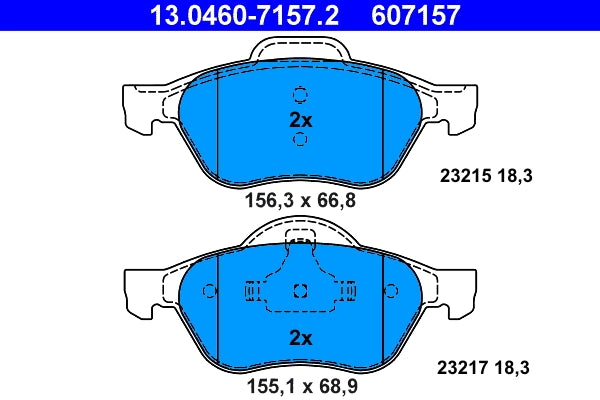 Set placute frana ATE 13.0460-7157.2
