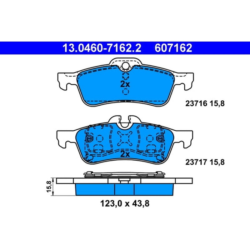 set placute frana,frana disc 13.0460-7162.2 ATE