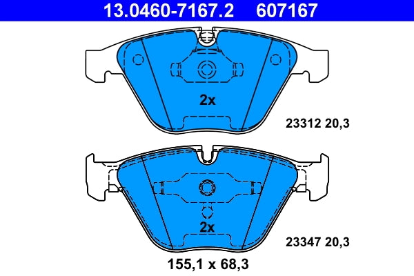 Set placute frana ATE 13.0460-7167.2