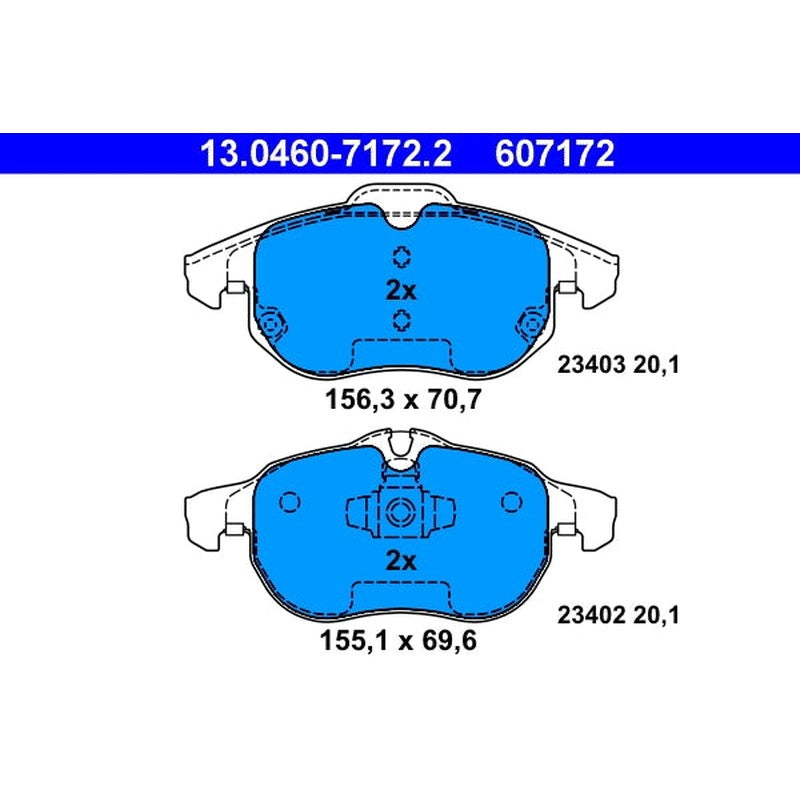set placute frana,frana disc 13.0460-7172.2 ATE