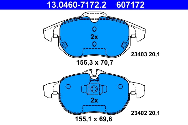 Set placute frana ATE 13.0460-7172.2