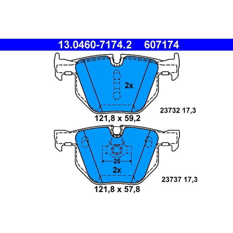 set placute frana,frana disc 13.0460-7174.2 ATE