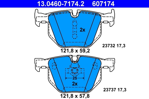 Set placute frana ATE 13.0460-7174.2