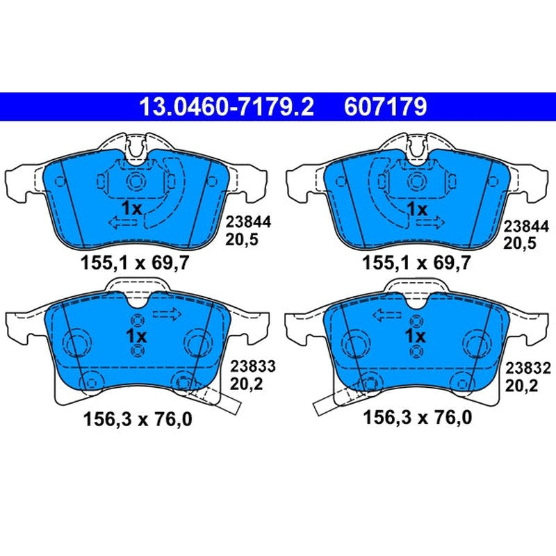 set placute frana,frana disc 13.0460-7179.2 ATE