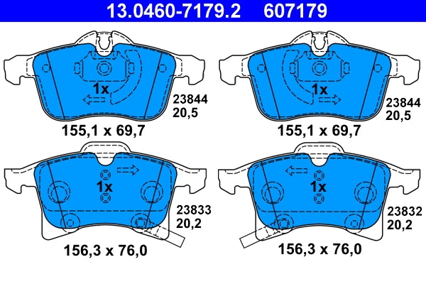 Set placute frana ATE 13.0460-7179.2