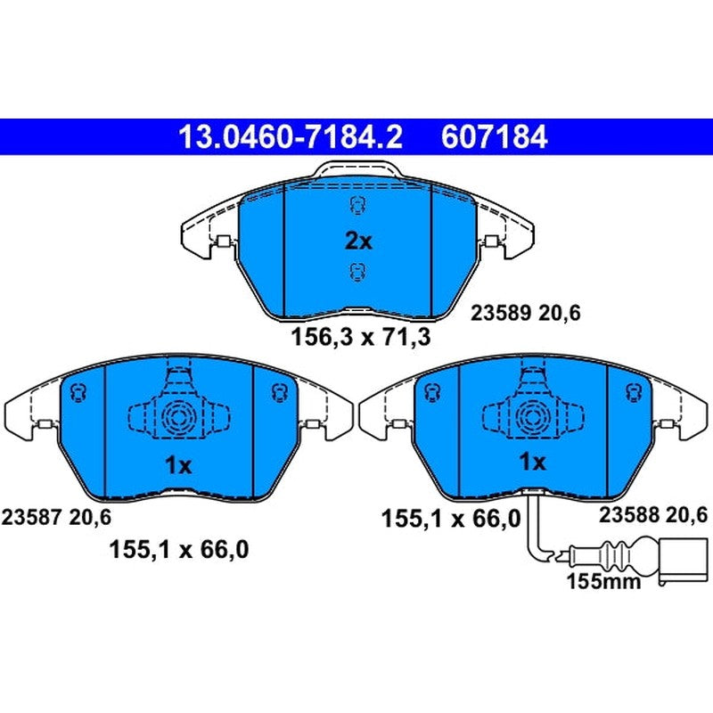 set placute frana,frana disc 13.0460-7184.2 ATE