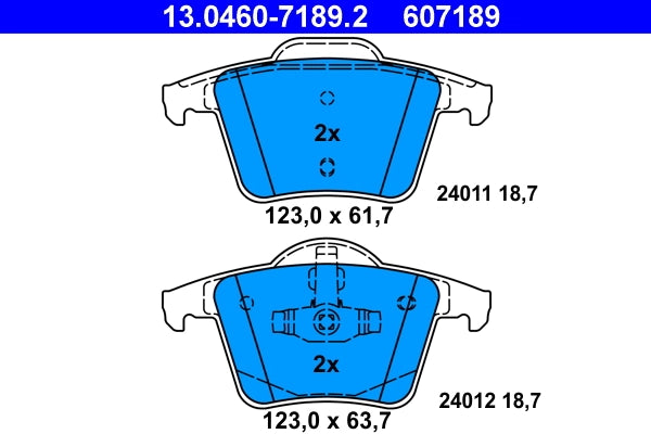 Set placute frana ATE 13.0460-7189.2