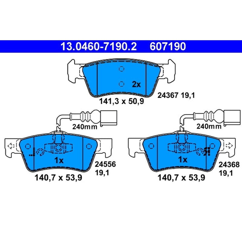 set placute frana,frana disc 13.0460-7190.2 ATE