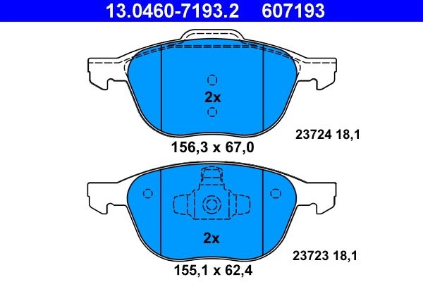 Set placute frana ATE 13.0460-7193.2